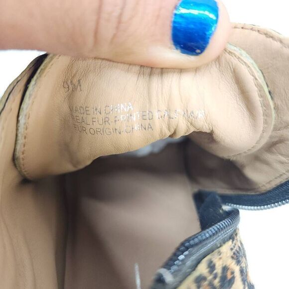 Linea Paolo Size 9 Felicia lll Leopard Zip-Up Leather Platform Bootie Sneakers C - Picture 8 of 13